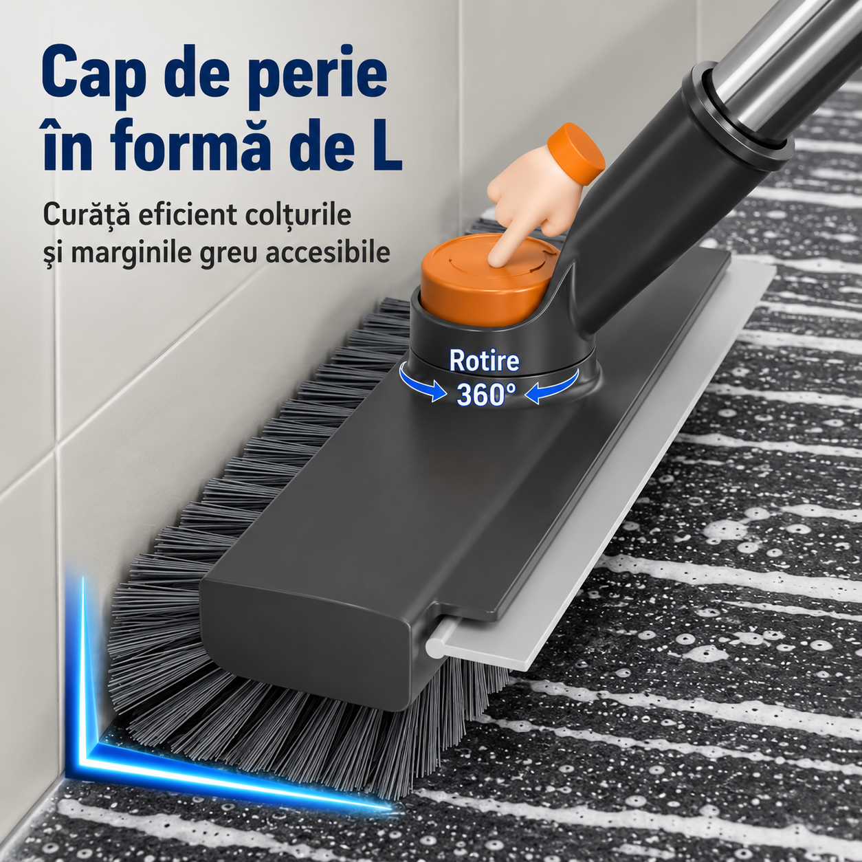 EasyClean™ - Perie de Curățare 3 în 1 pentru Gresie, Faianță și Cabine de Duș